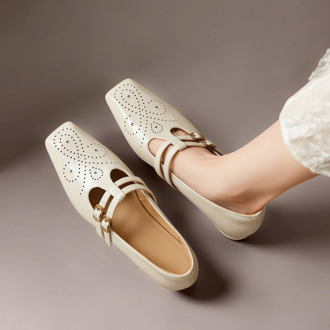 Marisol - Brogued Dual-Strap Mary Jane Pump
