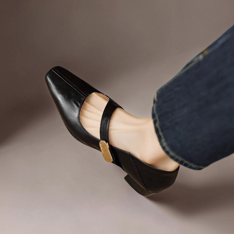 Quera - Chiseled Square-Toe Mary Jane Pump