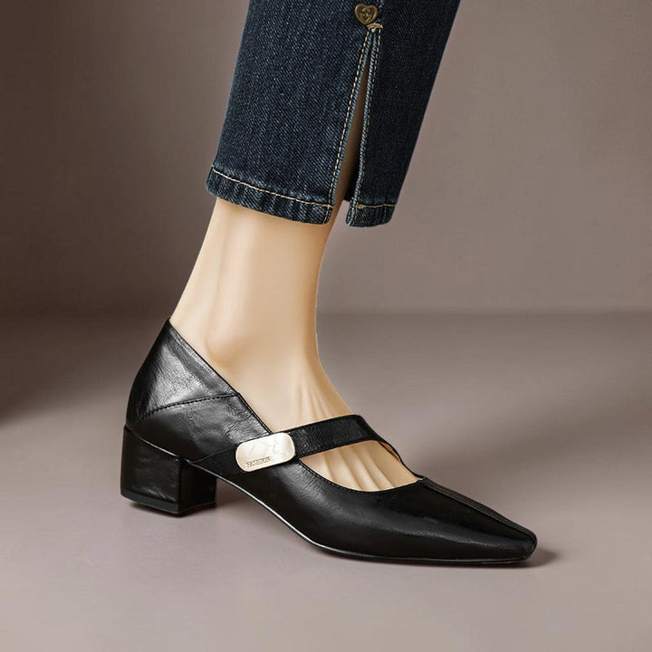 Quera - Chiseled Square-Toe Mary Jane Pump