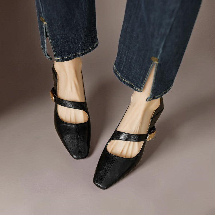 Quera - Chiseled Square-Toe Mary Jane Pump