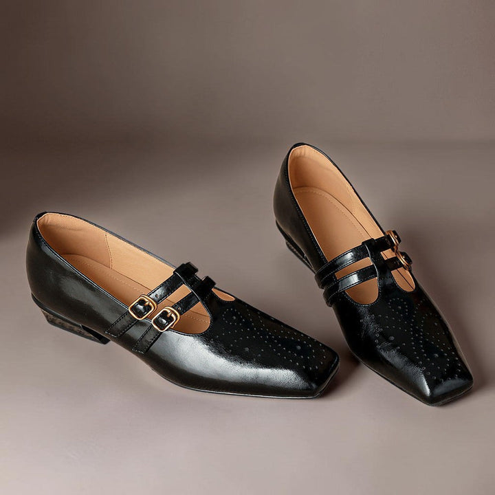Marisol - Brogued Dual-Strap Mary Jane Pump