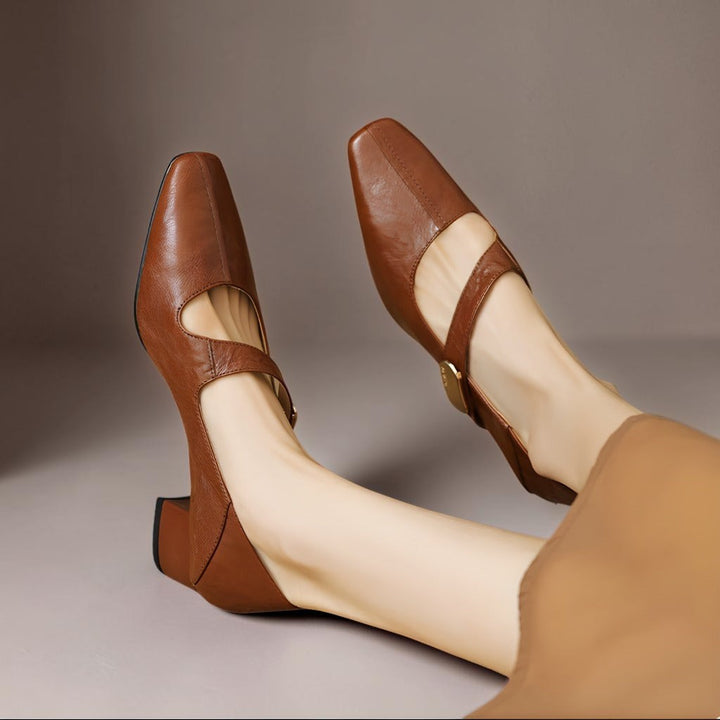 Quera - Chiseled Square-Toe Mary Jane Pump