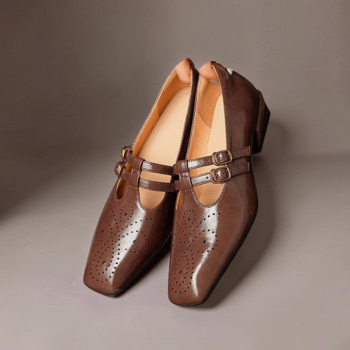 Marisol - Brogued Dual-Strap Mary Jane Pump
