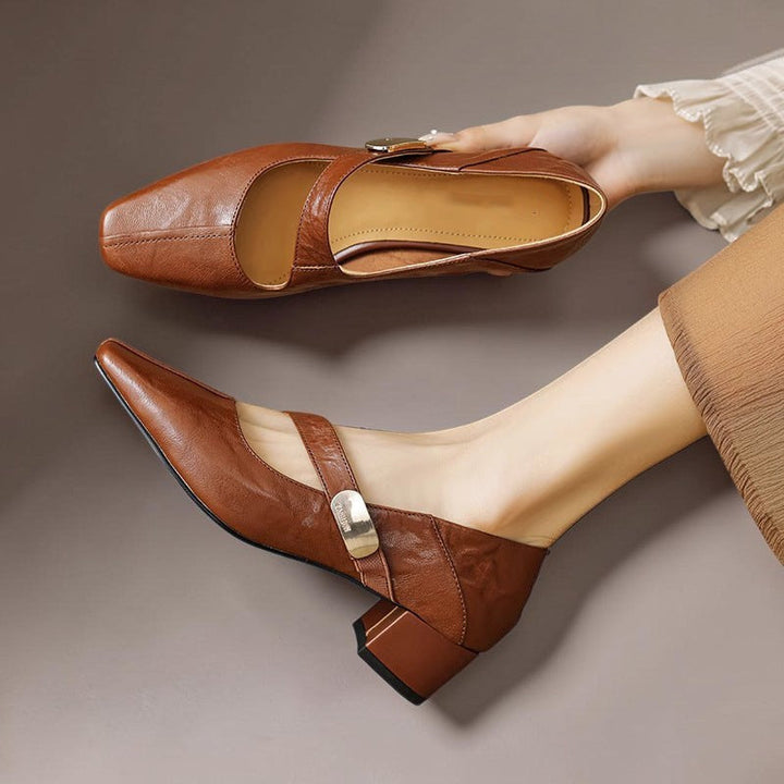 Quera - Chiseled Square-Toe Mary Jane Pump