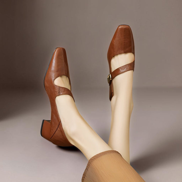 Quera - Chiseled Square-Toe Mary Jane Pump
