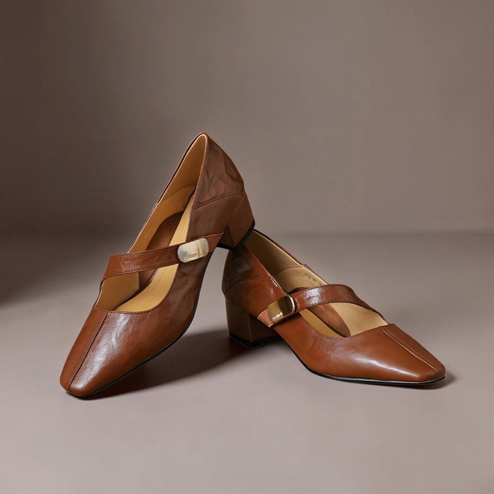 Quera - Chiseled Square-Toe Mary Jane Pump