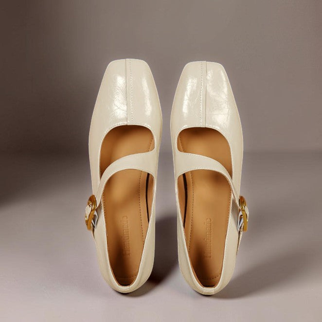 Viora - Genuine Leather Mary Jane Heels