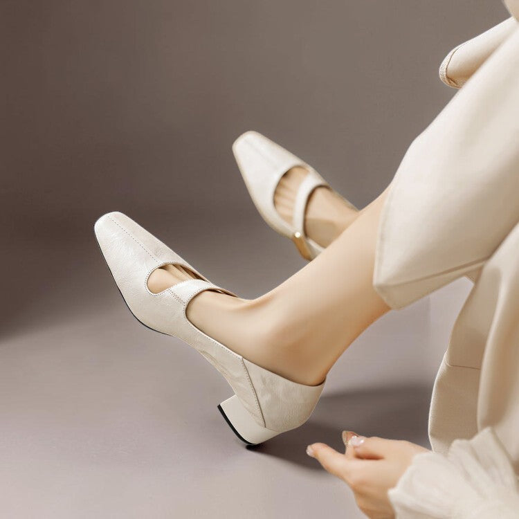 Quera - Chiseled Square-Toe Mary Jane Pump