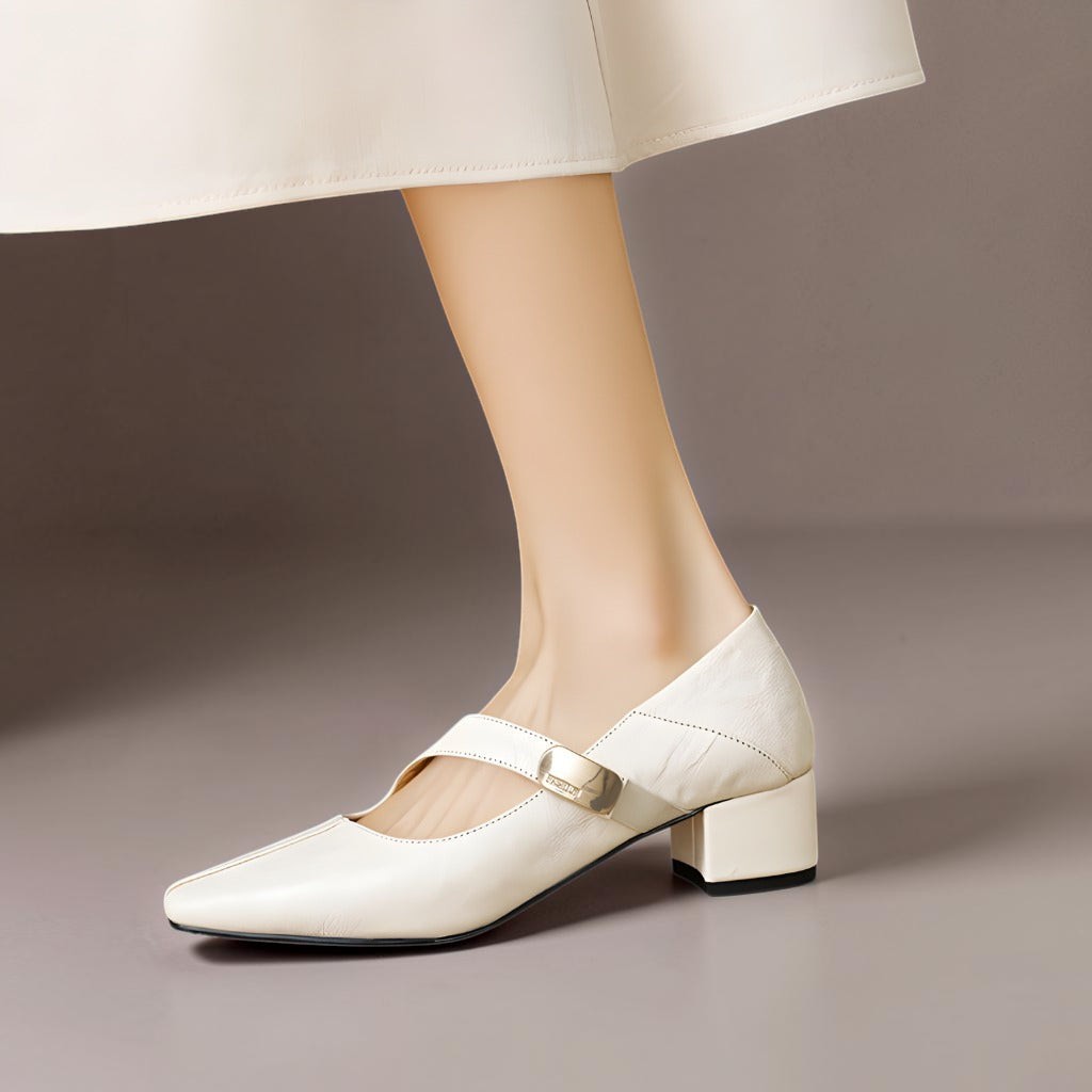 Quera - Chiseled Square-Toe Mary Jane Pump