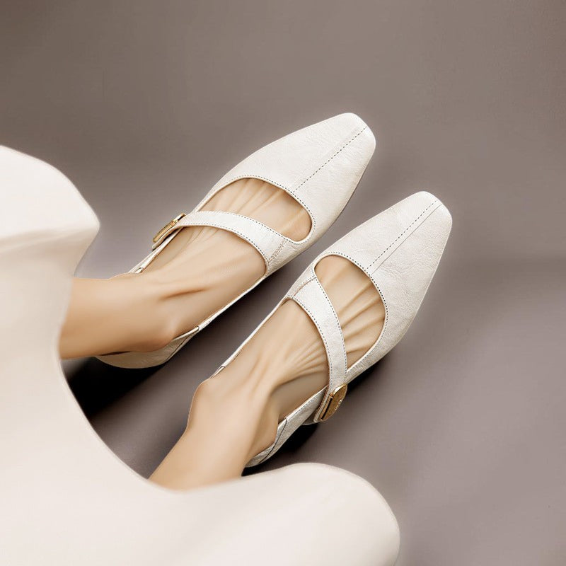 Quera - Chiseled Square-Toe Mary Jane Pump