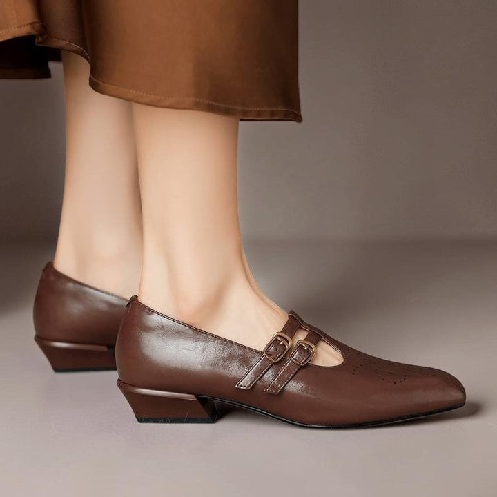 Marisol - Brogued Dual-Strap Mary Jane Pump