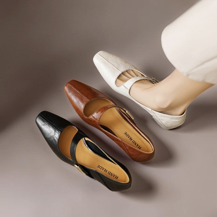 Quera - Chiseled Square-Toe Mary Jane Pump