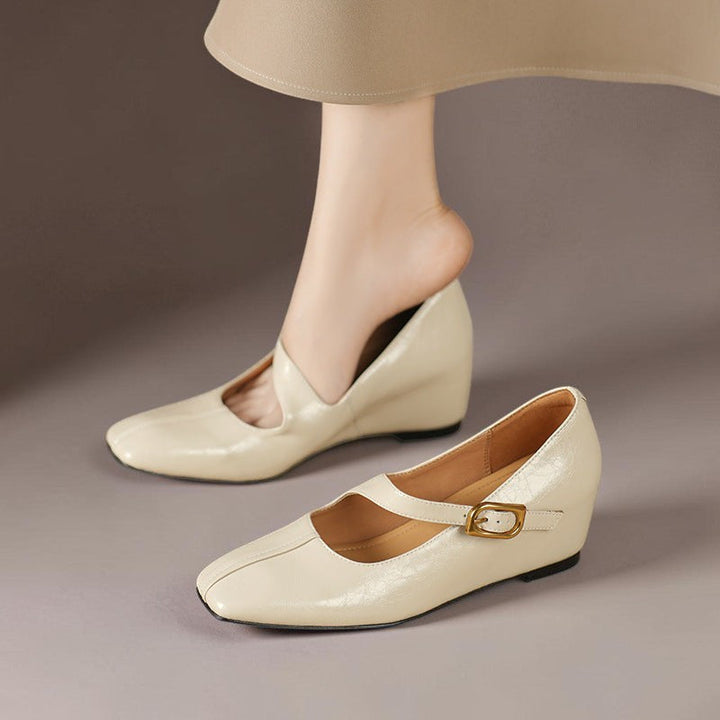 Viora - Genuine Leather Mary Jane Heels