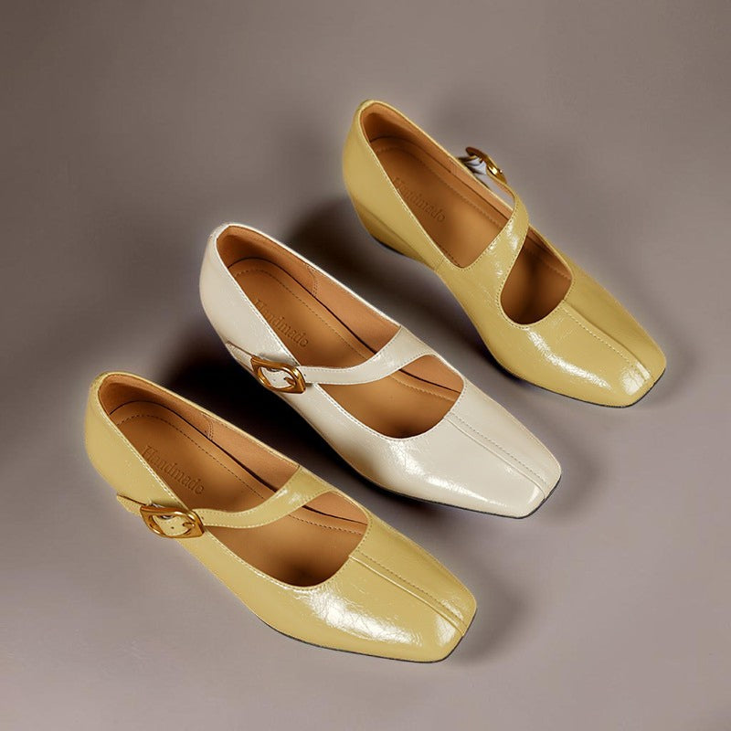 Viora - Genuine Leather Mary Jane Heels