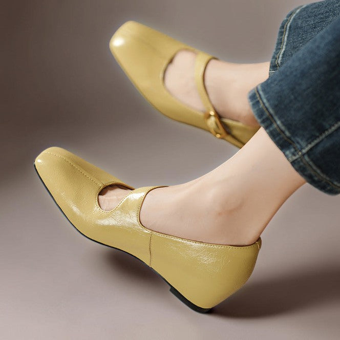 Viora - Genuine Leather Mary Jane Heels